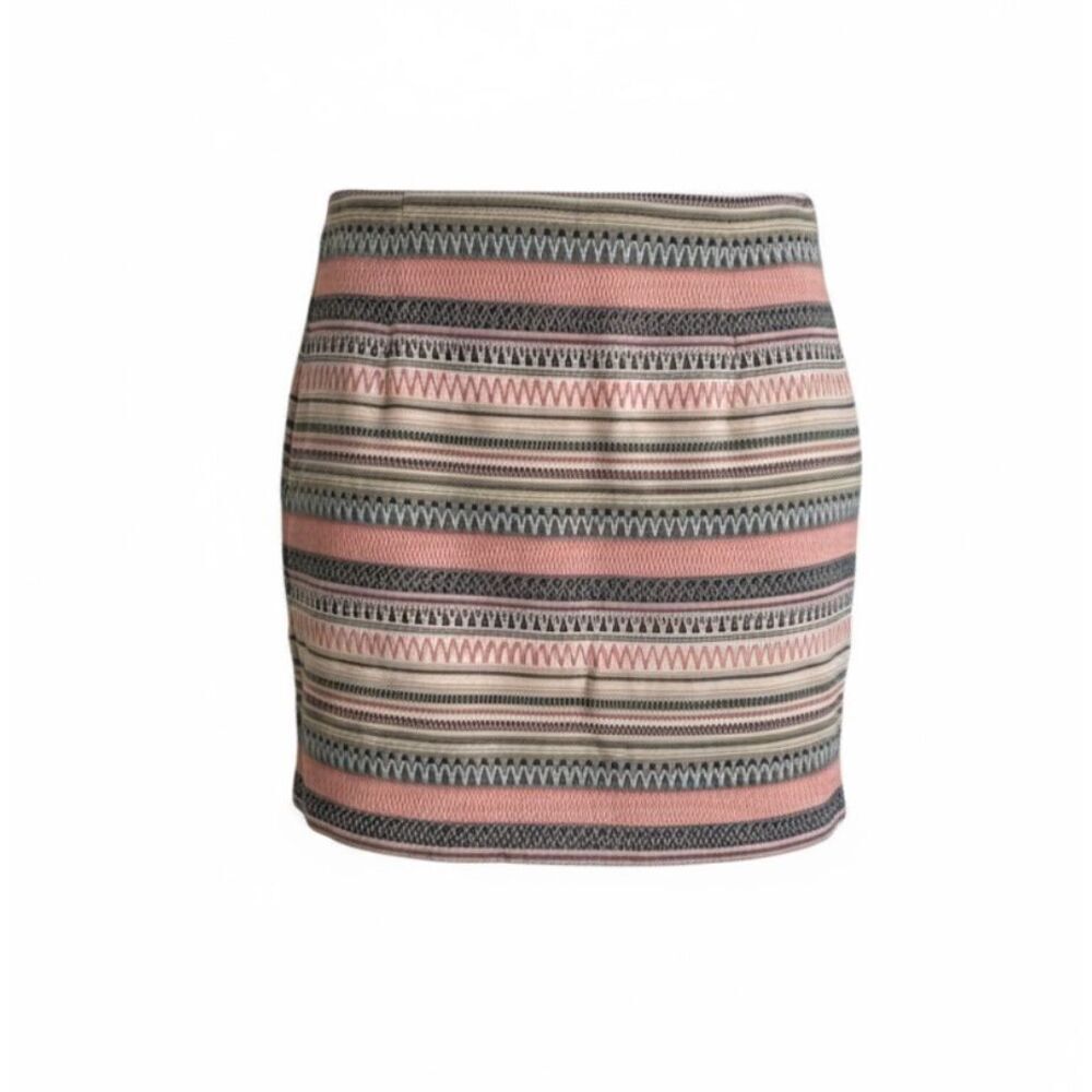 Loft Outlet Aztec Striped Straight Pencil Skirt Pink Blue Size 2‎